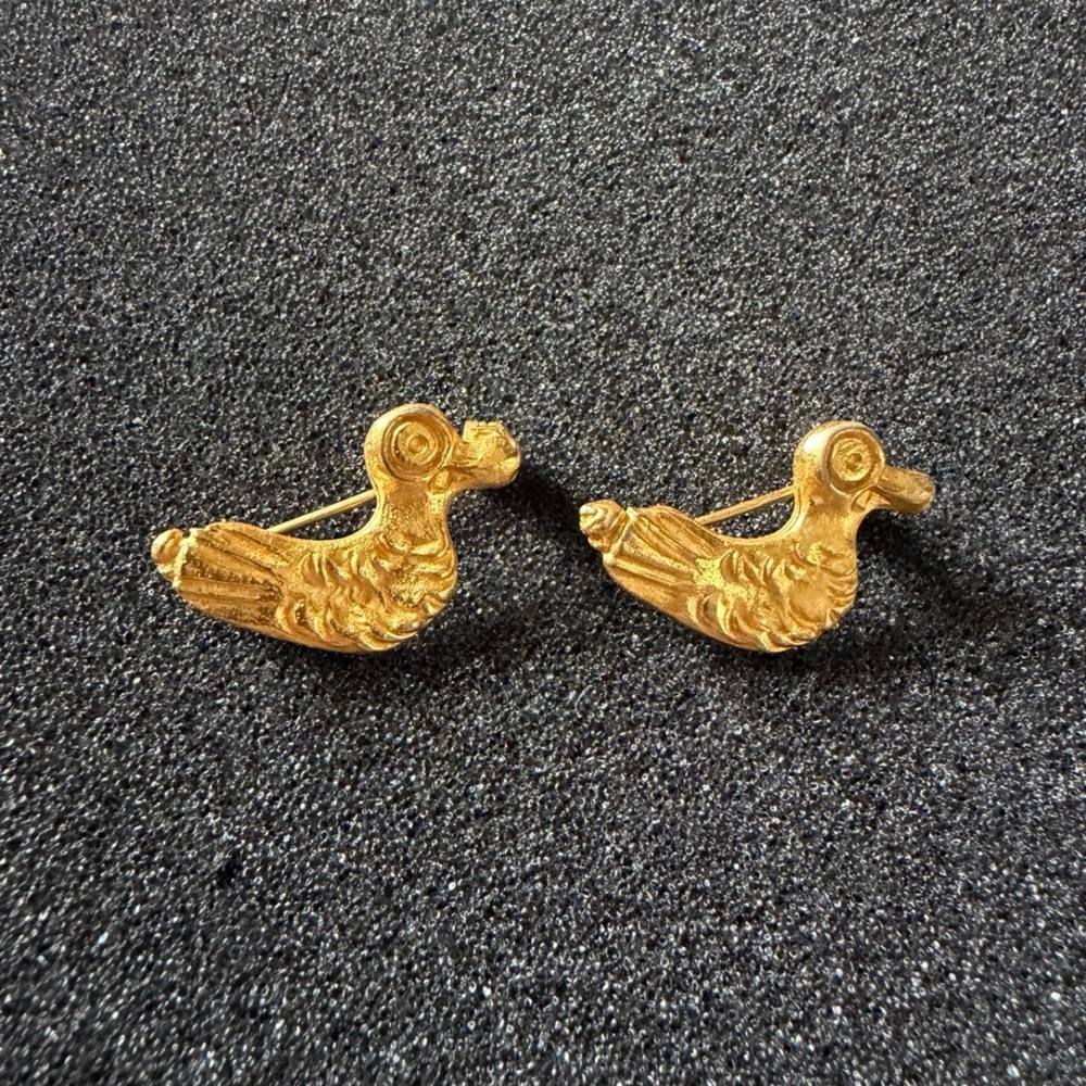 Vintage Alva Museum Replica Duck Brooch Pin Set of 2